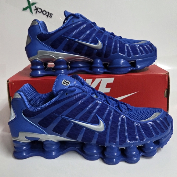 Men's 10 Nike Shox TL AV3595-400 Hyper Royal Metallic Silver Blue Shoes NEW!!